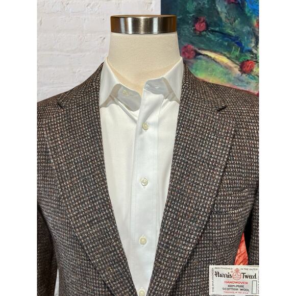 Harris Tweed 38R Brown Multi-Color Scottish Wool Sport Coat Blazer Unconstructed - Picture 3 of 15